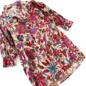 Flora Bea NYC Dress Womens Small Cotton Boho Mini Pockets Designer